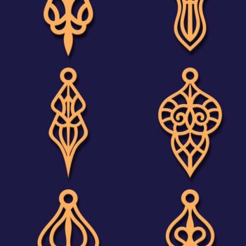 Intra απο ξύλο plywood 3mm-4mm πάχος - Σκουλαρίκια Jewelry Laser Cut  Bundle 67 Δίασταση 3x3 cm INTRAFABR-78559777 - Image 3