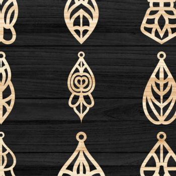Intra απο ξύλο plywood 3mm-4mm πάχος - Σκουλαρίκια Jewelry Laser Cut  Bundle 68 Δίασταση 3x3 cm INTRAFABR-78560027 - Image 1