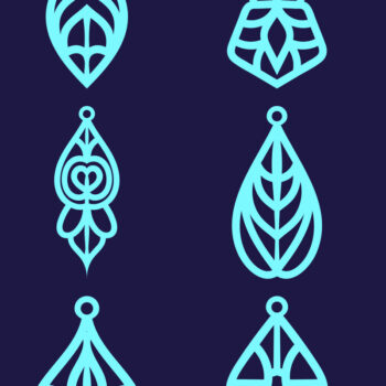 Intra απο ξύλο plywood 3mm-4mm πάχος - Σκουλαρίκια Jewelry Laser Cut  Bundle 68 Δίασταση 3x3 cm INTRAFABR-78560027 - Image 3