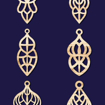 Intra απο ξύλο plywood 3mm-4mm πάχος - Σκουλαρίκια Jewelry Laser Cut  Bundle 69 Δίασταση 3x3 cm INTRAFABR-78560280 - Image 2