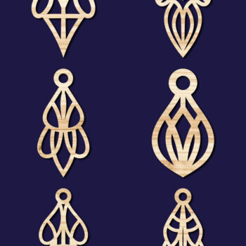 Intra απο ξύλο plywood 3mm-4mm πάχος - Σκουλαρίκια Jewelry Laser Cut  Bundle 70 Δίασταση 3x3 cm INTRAFABR-78560441 - Image 2