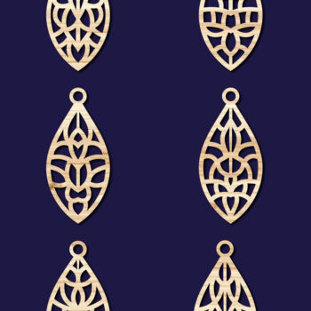 Intra απο ξύλο plywood 3mm-4mm πάχος - Σκουλαρίκια Jewelry Laser Cut  Bundle 71 Δίασταση 3x3 cm INTRAFABR-78560645 - Image 2