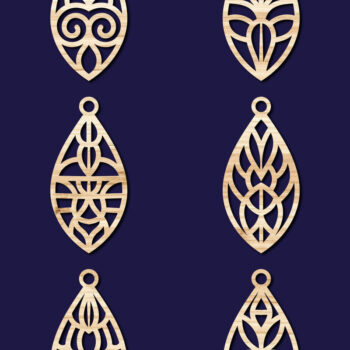 Intra απο ξύλο plywood 3mm-4mm πάχος - Σκουλαρίκια Κοσμήματα Laser Cut  Bundle 72 Δίασταση 3x3 cm INTRAFABR-78560742 - Image 2