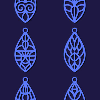 Intra απο ξύλο plywood 3mm-4mm πάχος - Σκουλαρίκια Κοσμήματα Laser Cut  Bundle 72 Δίασταση 3x3 cm INTRAFABR-78560742 - Image 3