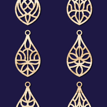 Intra απο ξύλο plywood 3mm-4mm πάχος - Σκουλαρίκια Jewelry Laser Cut  Bundle 73 Δίασταση 3x3 cm INTRAFABR-78560949 - Image 2