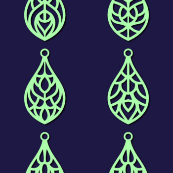 Intra απο ξύλο plywood 3mm-4mm πάχος - Σκουλαρίκια Jewelry Laser Cut  Bundle 74 Δίασταση 3x3 cm INTRAFABR-78561064 - Image 3