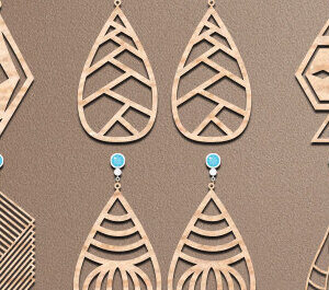 Intra απο ξύλο plywood 3mm-4mm πάχος - Σκουλαρίκια Κοσμήματα Σετ Laser Cut Δίασταση 3x3 cm INTRAFABR-56685820