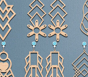 Intra απο ξύλο plywood 3mm-4mm πάχος - Σκουλαρίκια Κοσμήματα Σετ Laser Cut Δίασταση 3x3 cm INTRAFABR-56685813