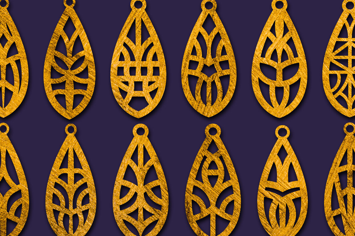 Intra απο ξύλο plywood 3mm-4mm πάχος - Σκουλαρίκια Κοσμήματα  Laser Cut Bundle Δίασταση 3x3 cm INTRAFABR-69330736