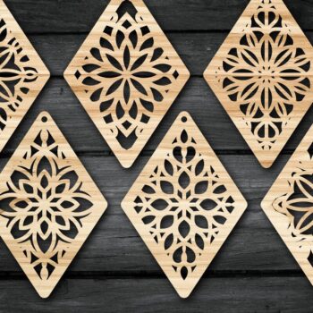 Intra απο ξύλο plywood 3mm-4mm πάχος - Σκουλαρίκια Κοσμήματα  Laser Cut Bundle Δίασταση 3x3 cm INTRAFABR-41640775 - Image 3
