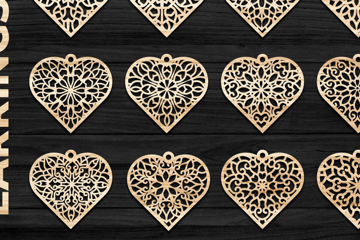 Intra απο ξύλο plywood 3mm-4mm πάχος - Σκουλαρίκια Κοσμήματα  Laser Cut Bundle Δίασταση 3x3 cm INTRAFABR-69328469