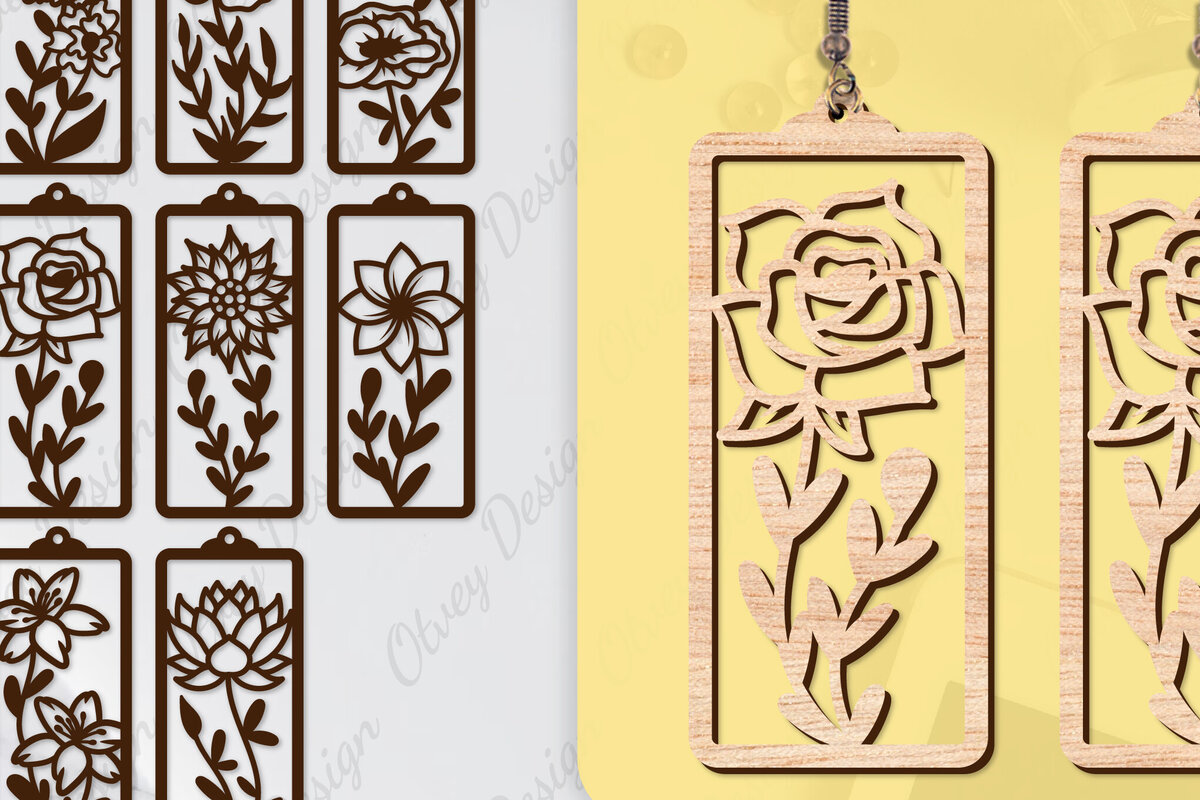 Intra απο ξύλο plywood 3mm-4mm πάχος - Σκουλαρίκια Μπρελόκ Laser Cut BNDLE Δίασταση 3x3 cm INTRAFABR-104538997