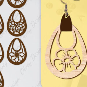 Intra απο ξύλο plywood 3mm-4mm πάχος - Σκουλαρίκια Μπρελόκ Laser Cut BNDLE Δίασταση 3x3 cm INTRAFABR-104538942