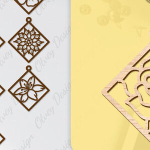 Intra απο ξύλο plywood 3mm-4mm πάχος - Σκουλαρίκια Μπρελόκ Laser Cut BNDLE Δίασταση 3x3 cm INTRAFABR-104538519