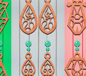 Intra απο ξύλο plywood 3mm-4mm πάχος - Σκουλαρίκια Laser cut Δίασταση 3x3 cm INTRAFABR-67847060