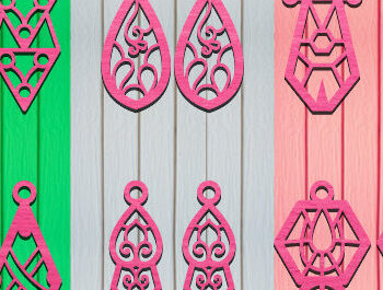 Intra απο ξύλο plywood 3mm-4mm πάχος - Σκουλαρίκια Laser cut Δίασταση 3x3 cm INTRAFABR-67847060 - Image 2