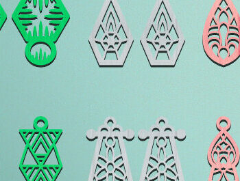 Intra απο ξύλο plywood 3mm-4mm πάχος - Σκουλαρίκια Laser cut Δίασταση 3x3 cm INTRAFABR-67847142 - Image 2