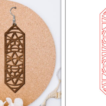 Intra απο ξύλο plywood 3mm-4mm πάχος - Σκουλαρίκια Laser Cut | Αφηρημένα σκουλαρίκια Δίασταση 3x3 cm INTRAFABR-114375651 - Image 1