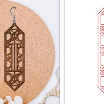 Intra απο ξύλο plywood 3mm-4mm πάχος - Σκουλαρίκια Laser Cut | Αφηρημένα σκουλαρίκια Δίασταση 3x3 cm INTRAFABR-114375906 - Image 1