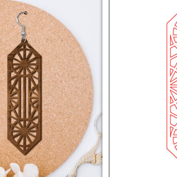 Intra απο ξύλο plywood 3mm-4mm πάχος - Σκουλαρίκια Laser Cut | Αφηρημένα σκουλαρίκια Δίασταση 3x3 cm INTRAFABR-114376012 - Image 1