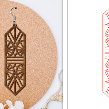 Intra απο ξύλο plywood 3mm-4mm πάχος - Σκουλαρίκια Laser Cut | Αφηρημένα σκουλαρίκια Δίασταση 3x3 cm INTRAFABR-114376111 - Image 1