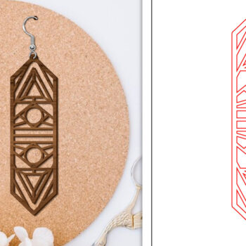 Intra απο ξύλο plywood 3mm-4mm πάχος - Σκουλαρίκια Laser Cut | Αφηρημένα σκουλαρίκια Δίασταση 3x3 cm INTRAFABR-114376177 - Image 1