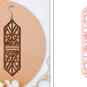 Intra απο ξύλο plywood 3mm-4mm πάχος - Σκουλαρίκια Laser Cut | Αφηρημένα σκουλαρίκια Δίασταση 3x3 cm INTRAFABR-114376366 - Image 1