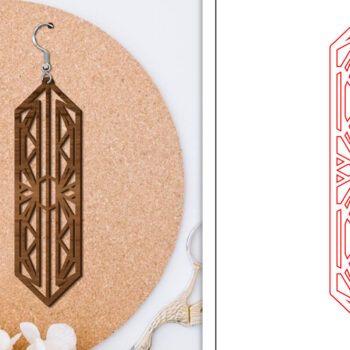 Intra απο ξύλο plywood 3mm-4mm πάχος - Σκουλαρίκια Laser Cut | Αφηρημένα σκουλαρίκια Δίασταση 3x3 cm INTRAFABR-114376396 - Image 1