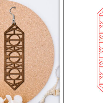 Intra απο ξύλο plywood 3mm-4mm πάχος - Σκουλαρίκια Laser Cut | Αφηρημένα σκουλαρίκια Δίασταση 3x3 cm INTRAFABR-114375440 - Image 1