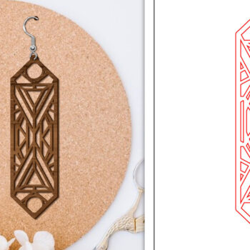 Intra απο ξύλο plywood 3mm-4mm πάχος - Σκουλαρίκια Laser Cut | Αφηρημένα σκουλαρίκια Δίασταση 3x3 cm INTRAFABR-114376507 - Image 1