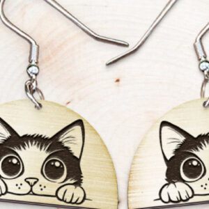 Intra απο ξύλο plywood 3mm-4mm πάχος - Σκουλαρίκια Laser cut. Βρεφικά καρφωτά σκουλαρίκια. Δίασταση 3x3 cm INTRAFABR-119500412