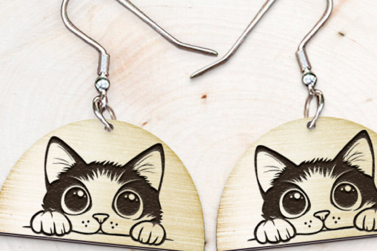 Intra απο ξύλο plywood 3mm-4mm πάχος - Σκουλαρίκια Laser cut. Βρεφικά καρφωτά σκουλαρίκια. Δίασταση 3x3 cm INTRAFABR-119500412