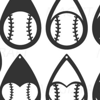 Intra απο ξύλο plywood 3mm-4mm πάχος - Σκουλαρίκια Laser Cut Baseball  Δίασταση 3x3 cm INTRAFABR-90013884 - Image 1