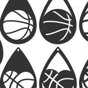 Intra απο ξύλο plywood 3mm-4mm πάχος - Σκουλαρίκια Laser Cut Basketball  Δίασταση 3x3 cm INTRAFABR-90013876 - Image 2