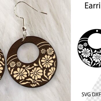 Intra απο ξύλο plywood 3mm-4mm πάχος - Σκουλαρίκια Laser cut. Boho Earrinds . Δίασταση 3x3 cm INTRAFABR-100428640 - Image 1