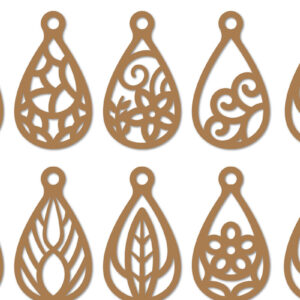 Intra απο ξύλο plywood 3mm-4mm πάχος - Σκουλαρίκια Laser Cut Bundle Δίασταση 3x3 cm INTRAFABR-110782694