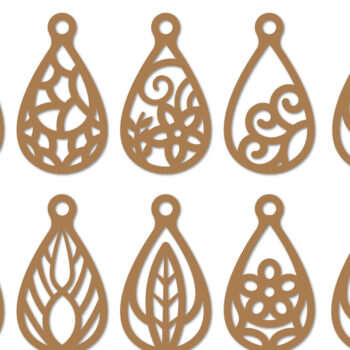 Intra απο ξύλο plywood 3mm-4mm πάχος - Σκουλαρίκια Laser Cut Bundle Δίασταση 3x3 cm INTRAFABR-110782694 - Image 1