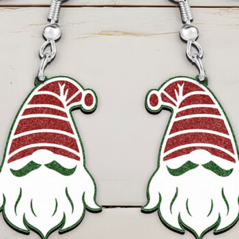 Intra απο ξύλο plywood 3mm-4mm πάχος - Σκουλαρίκια Laser cut. Χριστουγεννιάτικο λέιζερ ξωτικών Δίασταση 3x3 cm INTRAFABR-107625232 - Image 1