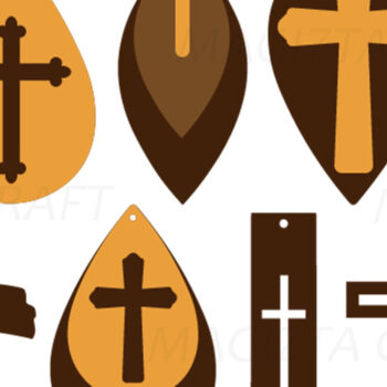 Intra απο ξύλο plywood 3mm-4mm πάχος - Σκουλαρίκια Laser Cut Cross Christian  Δίασταση 3x3 cm INTRAFABR-90242849 - Image 1