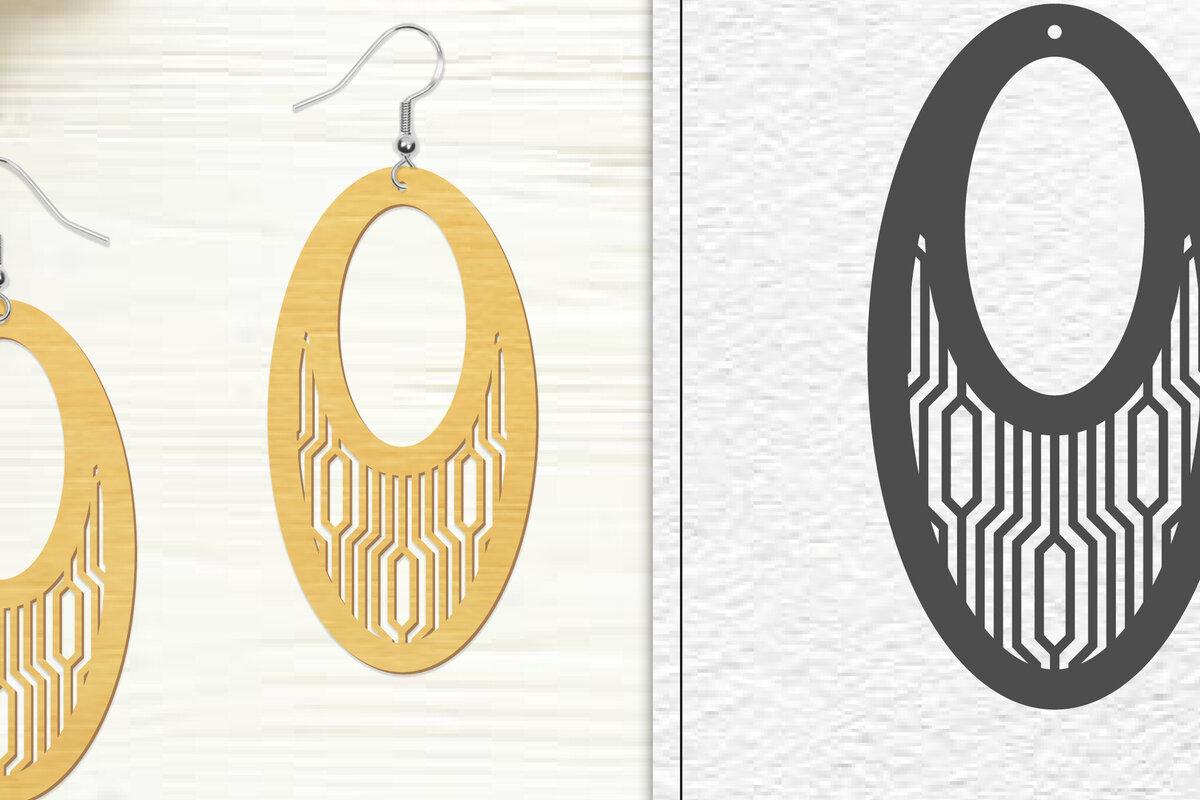 Intra απο ξύλο plywood 3mm-4mm πάχος - Σκουλαρίκια Laser Cut | Σχέδιο σκουλαρίκια Δίασταση 3x3 cm INTRAFABR-102045397