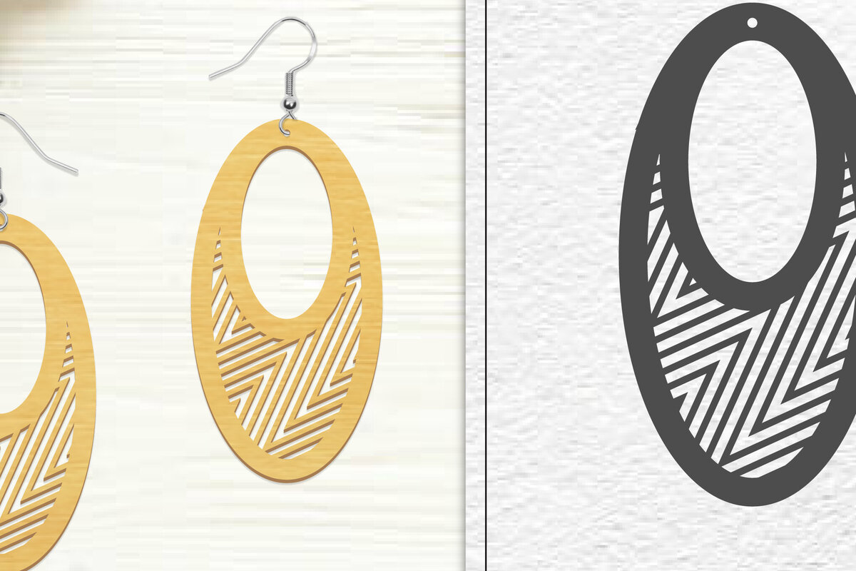 Intra απο ξύλο plywood 3mm-4mm πάχος - Σκουλαρίκια Laser Cut | Σχέδιο σκουλαρίκια Δίασταση 3x3 cm INTRAFABR-102045430