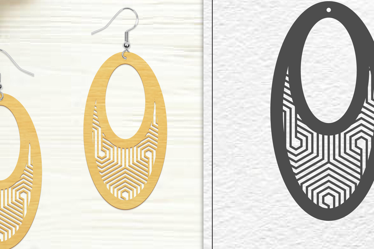 Intra απο ξύλο plywood 3mm-4mm πάχος - Σκουλαρίκια Laser Cut | Σχέδιο σκουλαρίκια Δίασταση 3x3 cm INTRAFABR-102045506