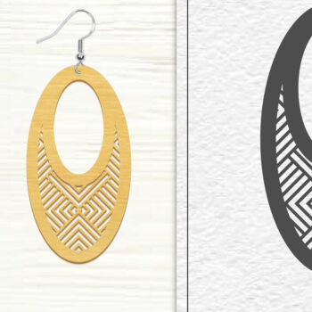 Intra απο ξύλο plywood 3mm-4mm πάχος - Σκουλαρίκια Laser Cut | Σχέδιο σκουλαρίκια Δίασταση 3x3 cm INTRAFABR-102045550 - Image 1