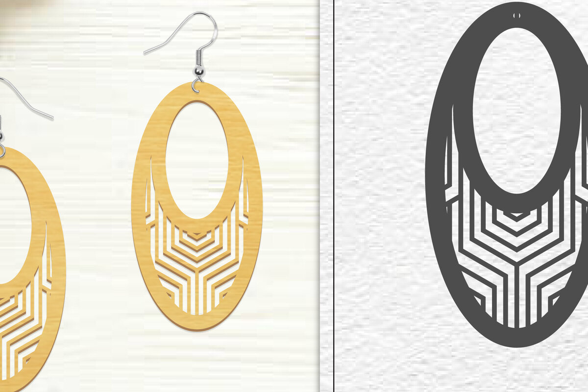 Intra απο ξύλο plywood 3mm-4mm πάχος - Σκουλαρίκια Laser Cut | Σχέδιο σκουλαρίκια Δίασταση 3x3 cm INTRAFABR-102045626