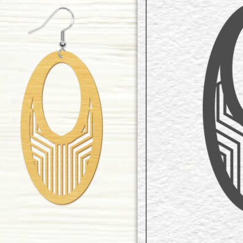 Intra απο ξύλο plywood 3mm-4mm πάχος - Σκουλαρίκια Laser Cut | Σχέδιο σκουλαρίκια Δίασταση 3x3 cm INTRAFABR-102045704 - Image 1