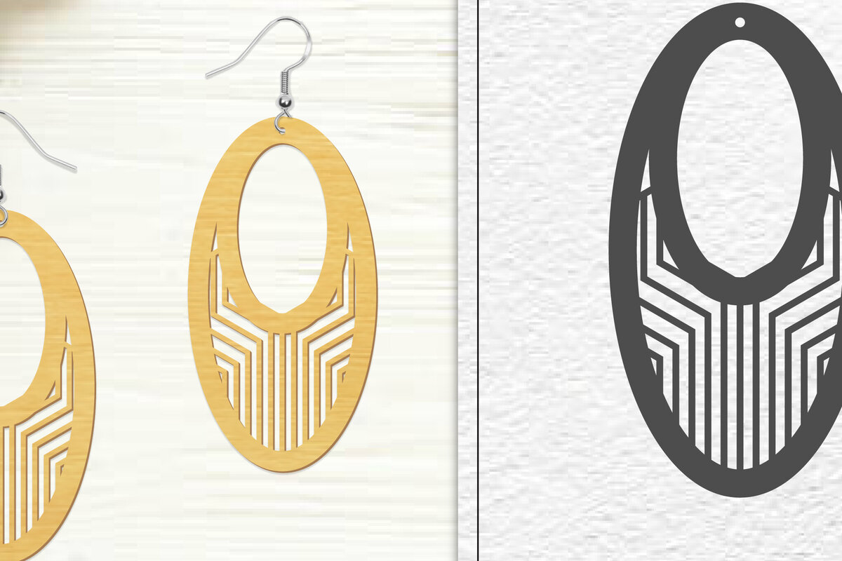 Intra απο ξύλο plywood 3mm-4mm πάχος - Σκουλαρίκια Laser Cut | Σχέδιο σκουλαρίκια Δίασταση 3x3 cm INTRAFABR-102045704