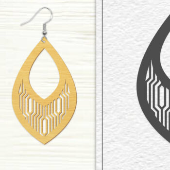 Intra απο ξύλο plywood 3mm-4mm πάχος - Σκουλαρίκια Laser Cut | Σχέδιο σκουλαρίκια Δίασταση 3x3 cm INTRAFABR-102044899 - Image 1