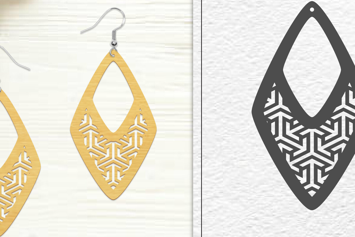 Intra απο ξύλο plywood 3mm-4mm πάχος - Σκουλαρίκια Laser Cut | Σχέδιο σκουλαρίκια Δίασταση 3x3 cm INTRAFABR-102045883