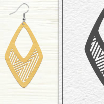 Intra απο ξύλο plywood 3mm-4mm πάχος - Σκουλαρίκια Laser Cut | Σχέδιο σκουλαρίκια Δίασταση 3x3 cm INTRAFABR-102045987 - Image 1