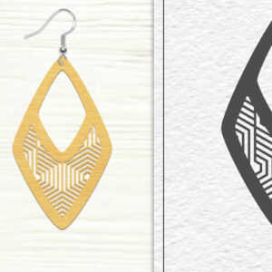 Intra απο ξύλο plywood 3mm-4mm πάχος - Σκουλαρίκια Laser Cut | Σχέδιο σκουλαρίκια Δίασταση 3x3 cm INTRAFABR-102046049